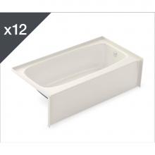 Aker 141356-002-007-002 - TO-3060 AcrylX Alcove Right-Hand Drain Bath in Biscuit