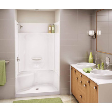 Aker 142032-000-002-083 - SPS 3448 AcrylX Alcove Center Drain Shower Base in White