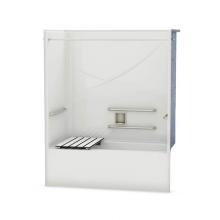 Aker 141312-L-000-002 - OPTS-6032 with ADA Grab Bars and Seat 57 in. x 31.5 in. x 69.75 in. 1-piece Tub Shower with Left D