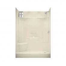 Aker 142043-000-004-595 - KDS 3460 AFR AcrylX Alcove Left-Hand Drain Four-Piece Shower in Bone