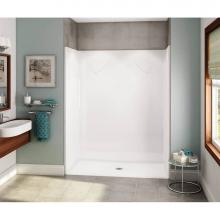 Aker 141329-000-002-111 - OPS-6030-RS AcrylX Alcove Center Drain One-Piece Shower in White - Base Model