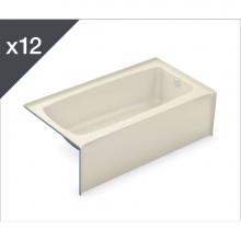 Aker 141358-002-004-501 - TO-3260 AFR AcrylX Alcove Left-Hand Drain Bath in Bone