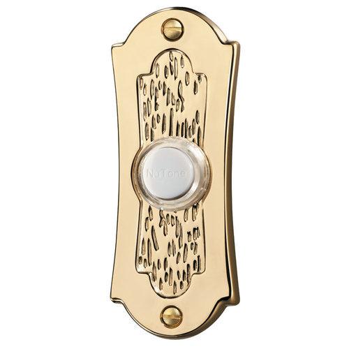 Door Chime Pushbutton, lighted in polished brass