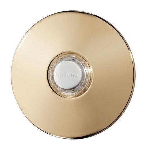 Door Chime Pushbutton, polished brass stucco — lighted