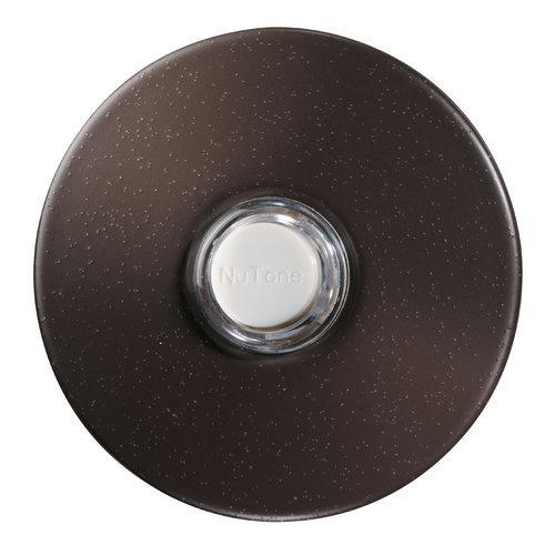 Door Chime Pushbutton, oil-rubbed bronze stucco — lighted