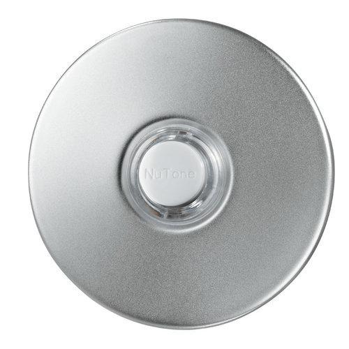 Door Chime Pushbutton, satin nickel stucco — lighted