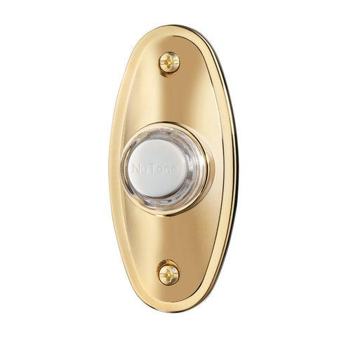 Door Chime Pushbutton, lighted in polished brass