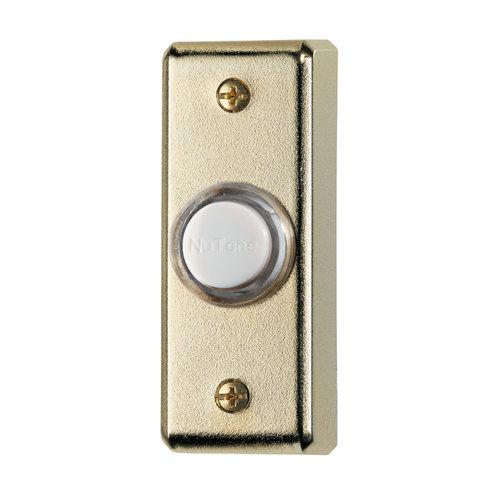 Door Chime Pushbutton, lighted in polished brass