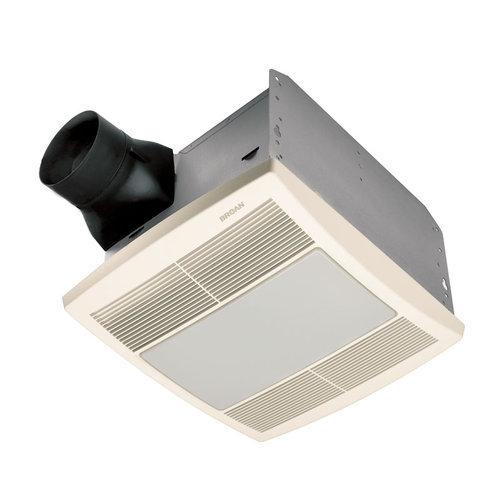 Ultra Silent Bathroom Fan, Fan/Light, 42W Fluorescent Light, 4W Night Light, White Grille, 80 CFM.  