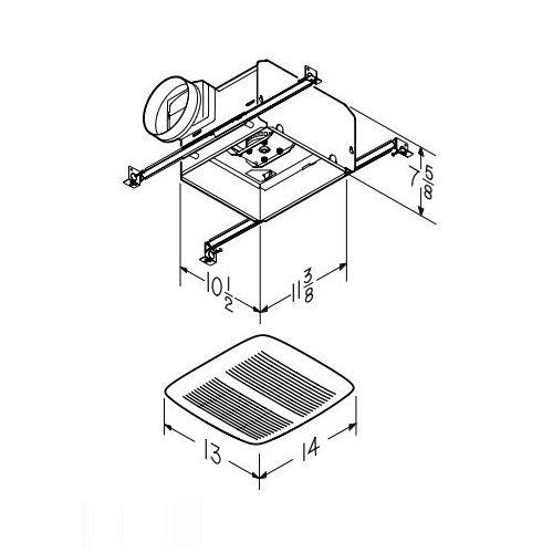 Ultra Silent Bath Fan, White Grille ,80 CFM. Energy Star® Qualified.