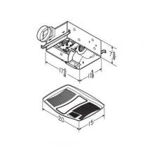 Broan-Nutone QTXN110HFLT - 110CFM Ventilation Fan with Heater and Flourescent Light