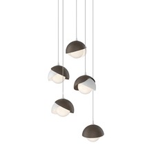 Hubbardton Forge 131125-SKT-LONG-02-05-GG0711 - Brooklyn 5-Light Double Shade Pendant