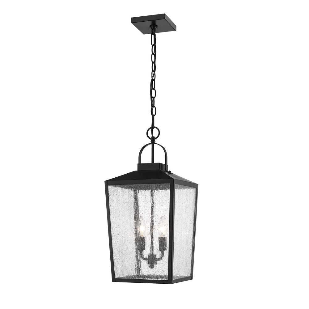 Devens 2-Light Outdoor Hanging Lantern Powder Coated Black