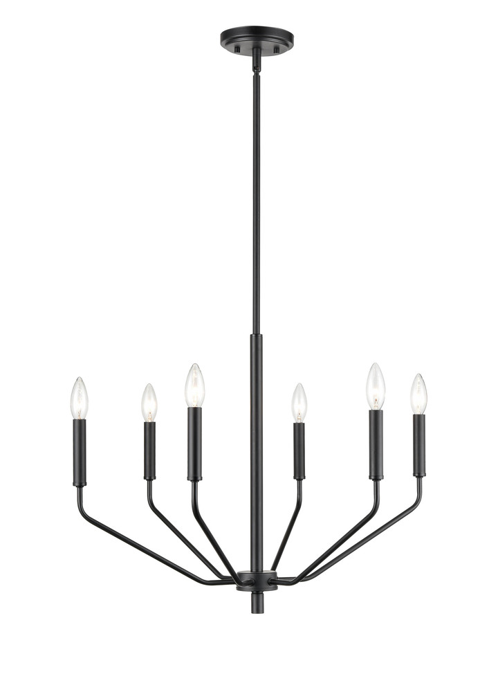 Laurell 6-Light Chandelier Ceiling Light Matte Black