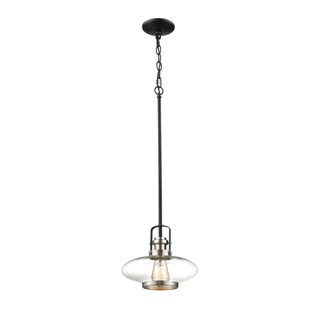 1-Light Mini-Pendant light Satin Nickel/Matte Black