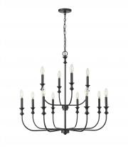 Millennium 29612-MB - Savanne 12-Light Chandelier Ceiling Light Matte Black