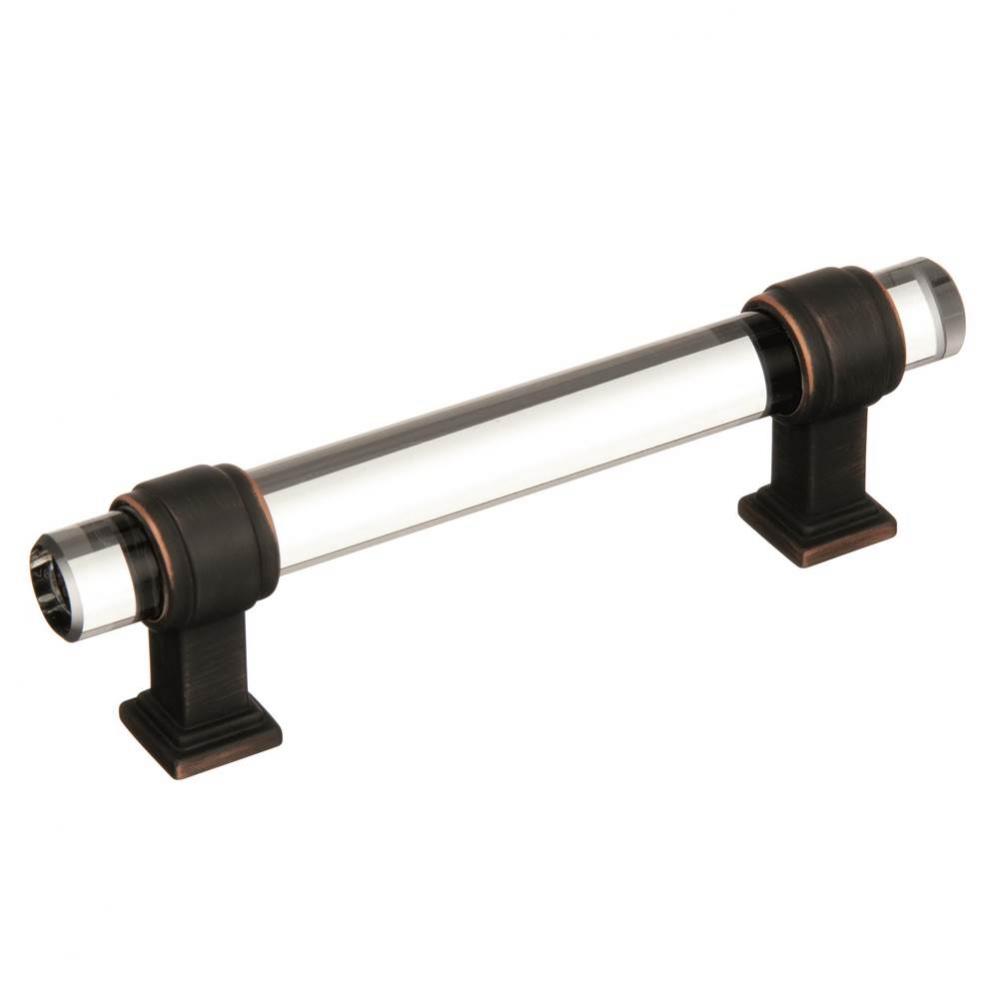 Glacio 3-3/4 in (96 mm) Center-to-Center Clear/Oil-Rubbed Bronze Cabinet Pull