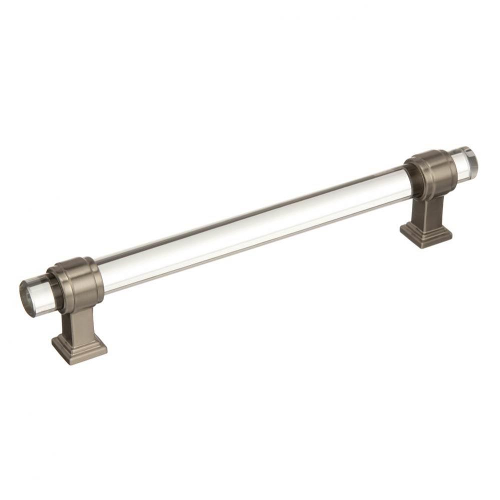 Glacio 6-5/16 in (160 mm) Center-to-Center Clear/Satin Nickel Cabinet Pull