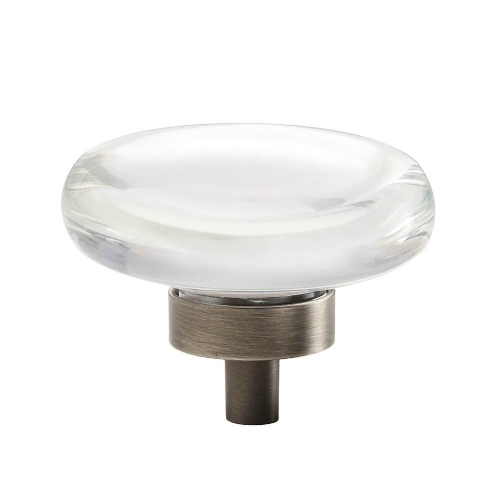 Glacio 1-3/4 in (44 mm) Diameter Clear/Gunmetal Cabinet Knob