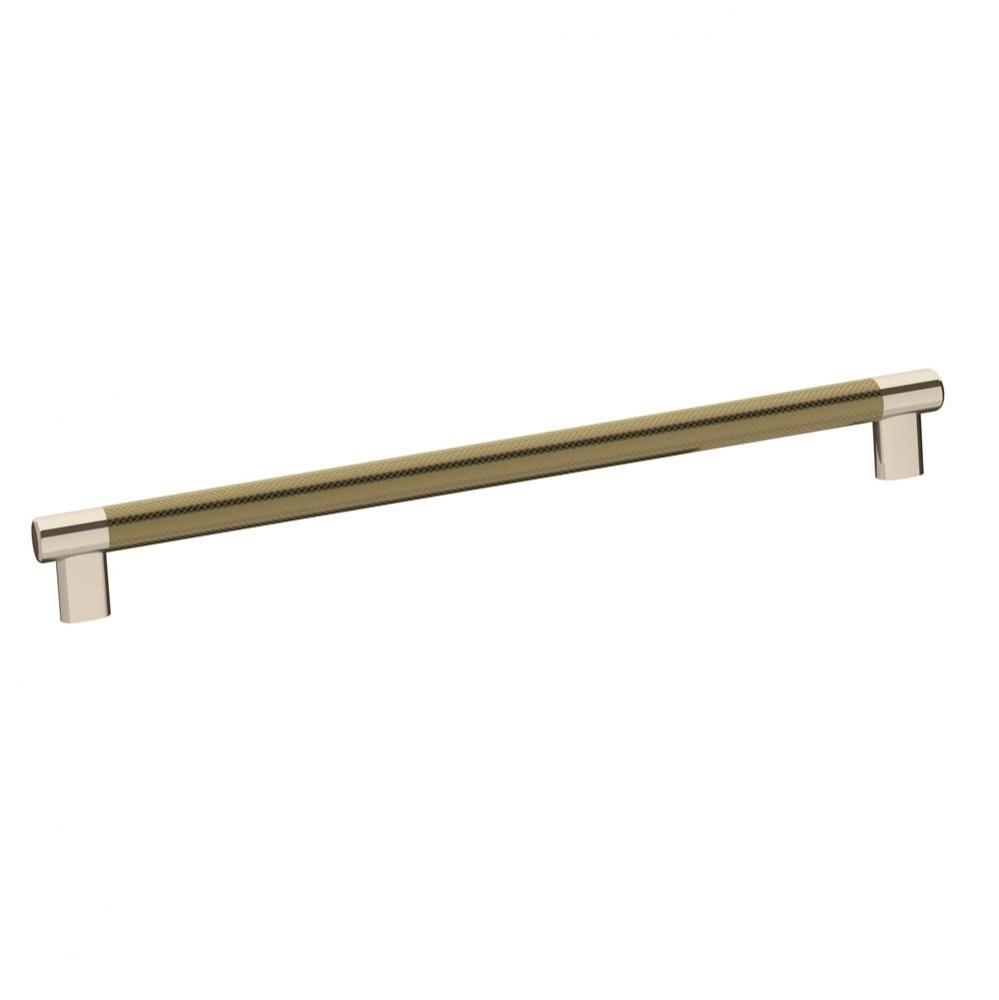 Esquire 12-5/8 in (320 mm) Center-to-Center Polished Nickel/Golden Champagne Cabinet Pull