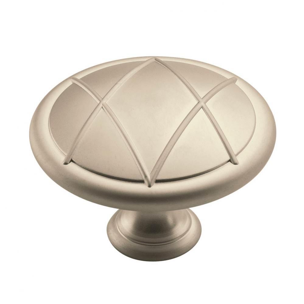 Lattice 1-3/4 in (44 mm) Diameter Satin Nickel (Matte) Cabinet Knob