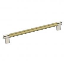 Amerock BP36560PNBBZ - Esquire 10-1/16 in (256 mm) Center-to-Center Polished Nickel/Golden Champagne Cabinet Pull