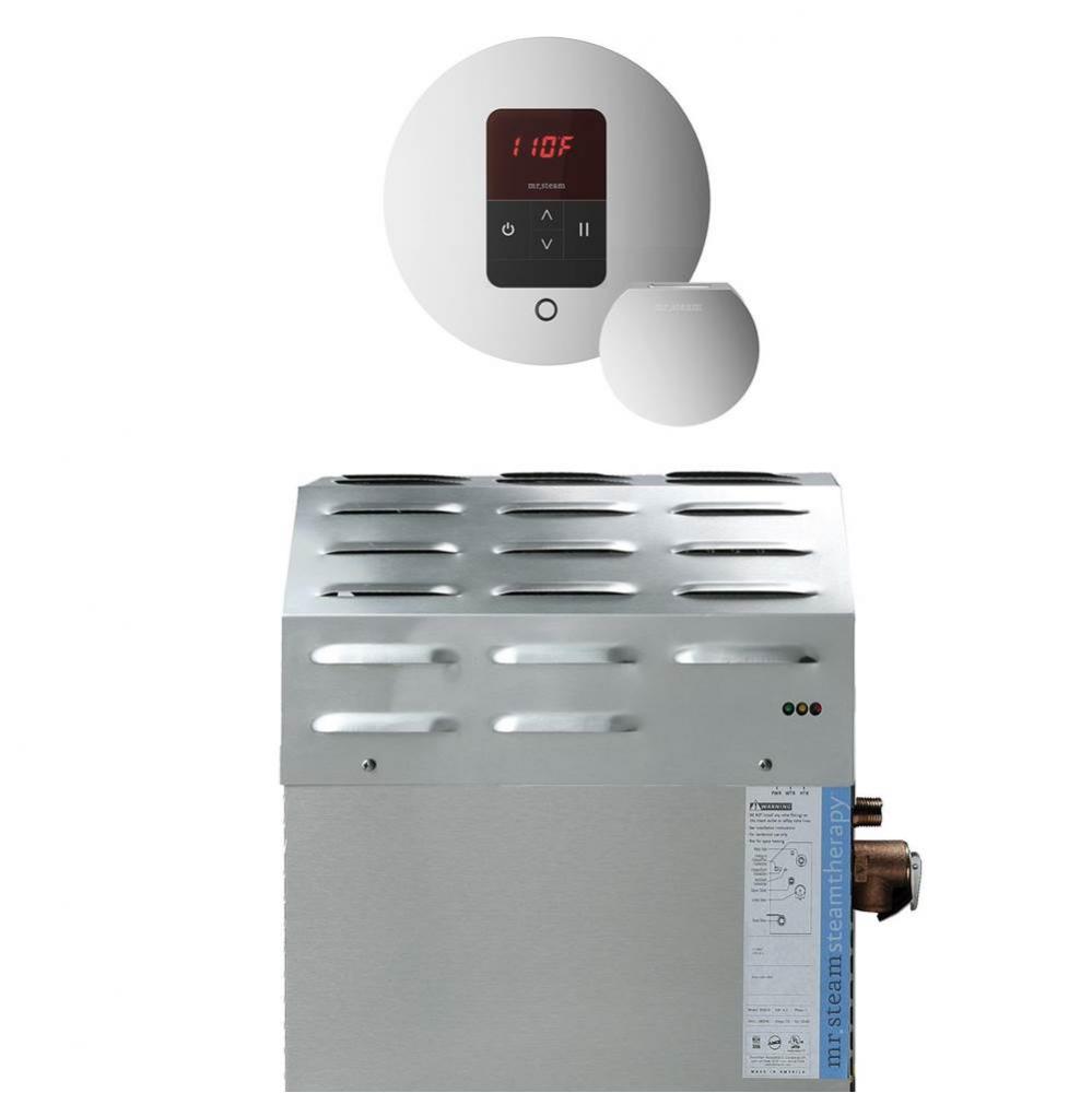 Super (iTempo) 12 kW (12000 W) Steam Shower Generator Package with iTempo Control in Round Polishe