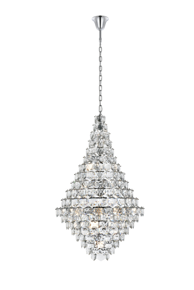 Pendant D36&#34;H60&#34;L38 Chrome