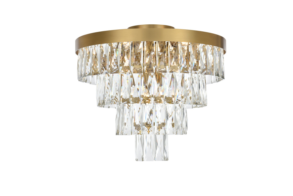 Flush Mount D18&#34;H15.5&#34;L6 Satin Gold