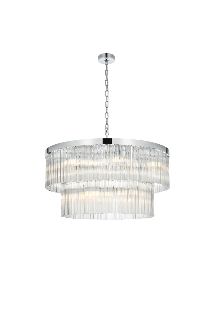 Pendant D32&#34;H16.5&#34;L14 Chrome