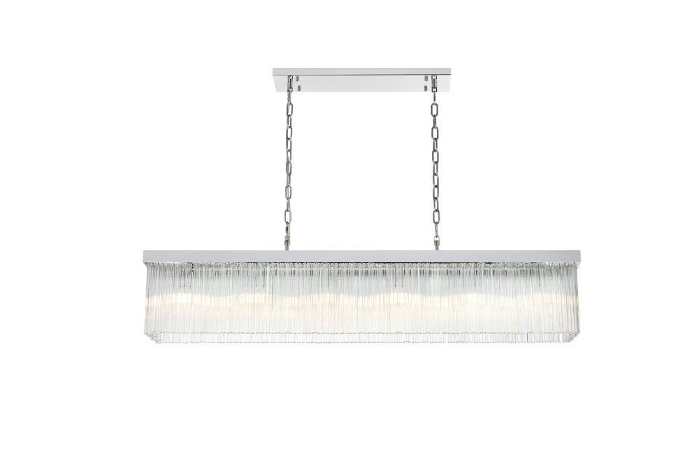 Pendant L49&#34;8&#34;H9&#34;L6 Chrome