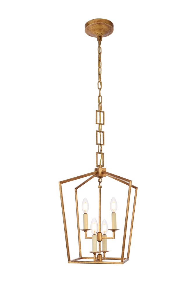 Denmark 4 light Golden Iron Pendant