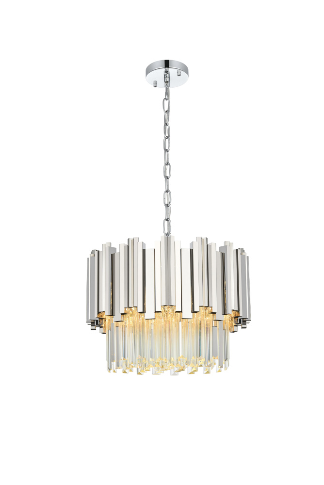 Pendant D16&#34;H14&#34;L3 Chrome