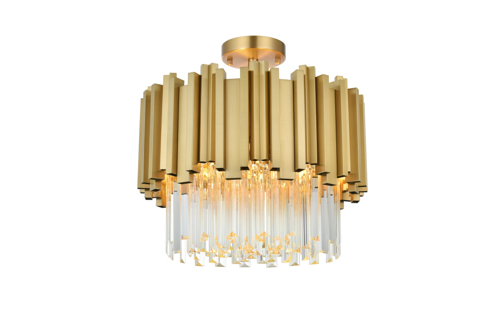 Flush Mount D16&#34; Satin Gold