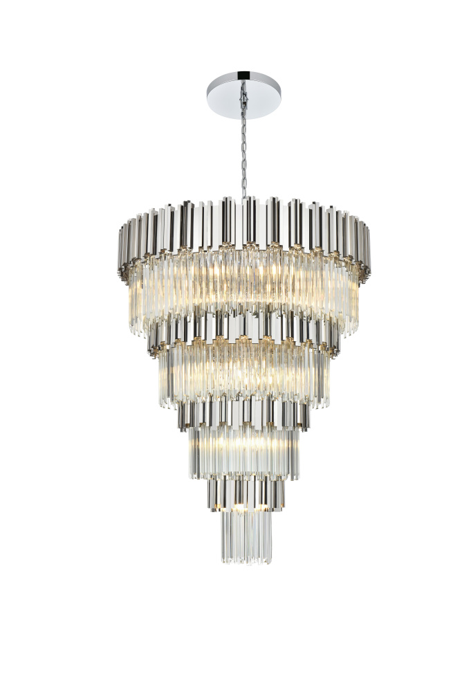 Pendant D40&#34;H59&#34;L29 Chrome
