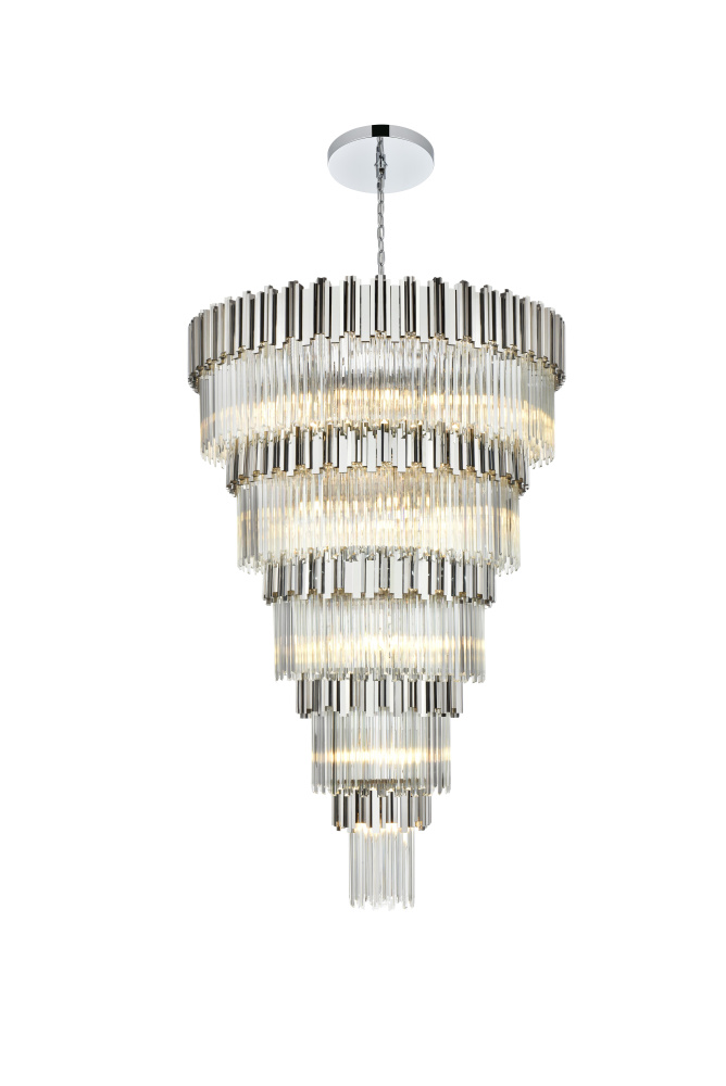 Pendant D48&#34;H79&#34;L45 Chrome