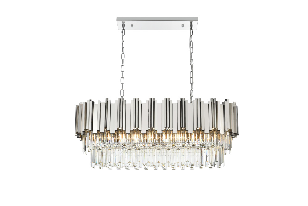 Pendant L36.5&#34;W14&#34;H14&#34;L9 Chrome