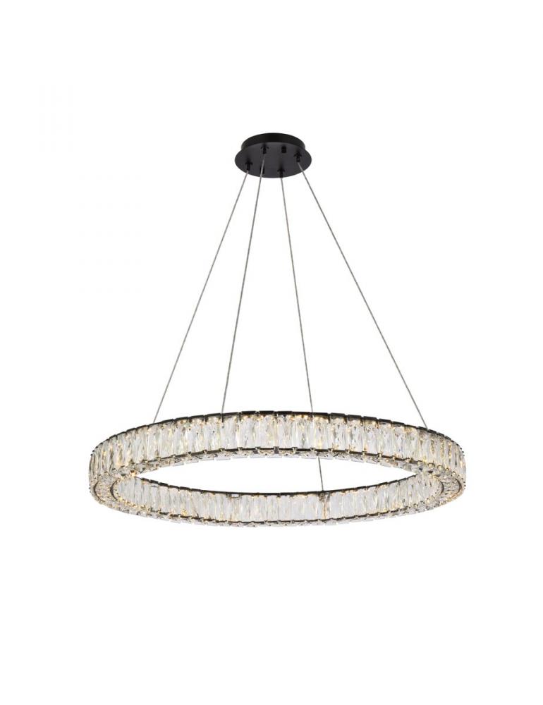 Monroe 31 Inch LED Round Single Pendant in Black