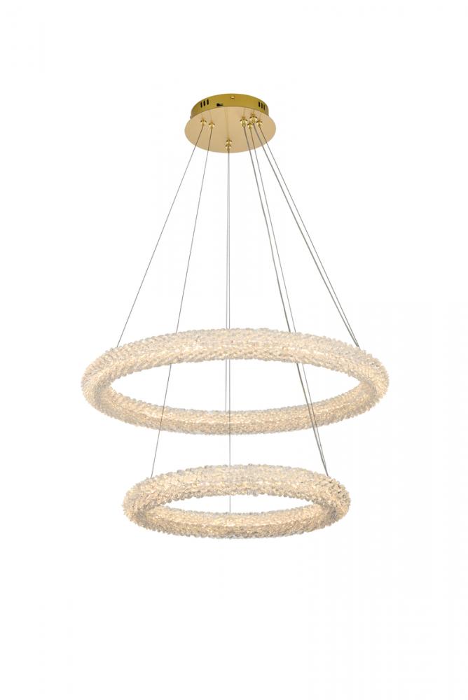 Bowen 28 Inch Adjustable LED Chandelier in Satin Gold