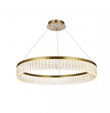 Elegant 2060D32SG - Rune 32 Inch Adjustable LED Chandelier in Satin Gold