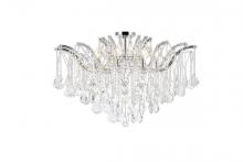 Elegant 2800F36C/RC - Maria Theresa 8 Light Chrome Flush Mount Clear Royal Cut Crystal