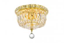 Elegant V2528F10G/RC - Tranquil 4 Light Gold Flush Mount Clear Royal Cut Crystal