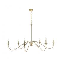 Elegant LD5056D60BR - Rohan 60 Inch Chandelier in Brass