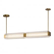 ALORA  LP374247VBCR-UNV - Alai 47-in Vintage Brass/Ribbed Glass LED Linear Pendant