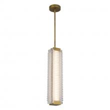 ALORA  PD374624VBCR-UNV - Alai 24-in Vintage Brass/Ribbed Glass LED Pendant