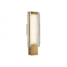 ALORA  WV374118VBCR - Alai 17-in Vintage Brass/Ribbed Glass LED Wall Vanity