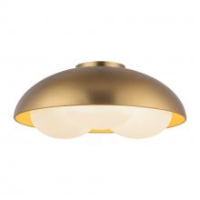 ALORA  FM495316BGOP - Robyn 16-in Brushed Gold/Opal Glass Socket Flush Mount