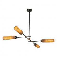 ALORA  LP491452MBTJ - Colby 52-in Matte Black/Tan Jute Socket Linear Pendant