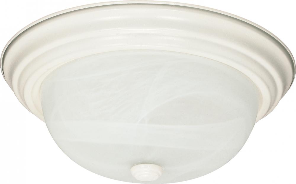 2 Light - 11&#34; - Flush Mount - Alabaster Glass; Color retail packaging