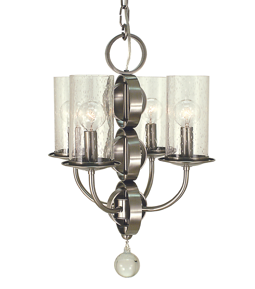 4-Light Mahogany Bronze Compass Mini Chandelier